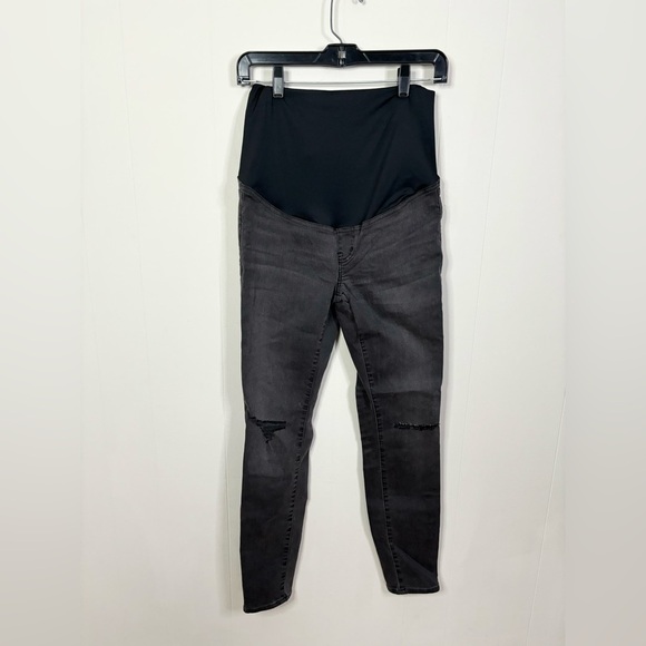 Madewell over the belly maternity skinny jeans distressed grey wash size 26 new - Picture 2 of 7